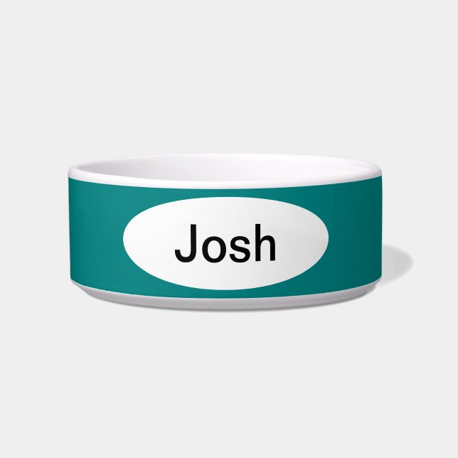 Teal Solid Colour Personalise It Bowl (Front)