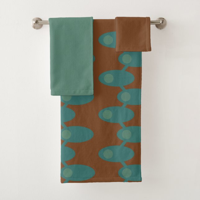 Teal Spaceships  Bath Towel Set (Insitu)