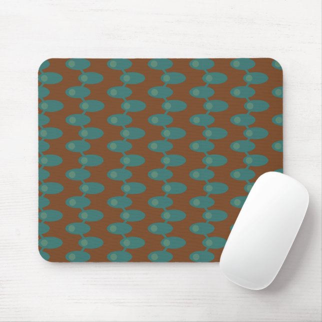 Teal Spaceships  Mouse Pad (With Mouse)