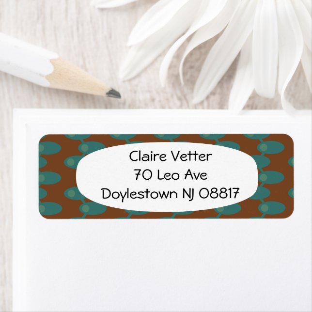 Teal Spaceships  Return Address Label (Insitu)