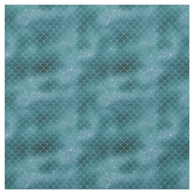 Teal Sparkle Mermaid Fabric (Swatch)