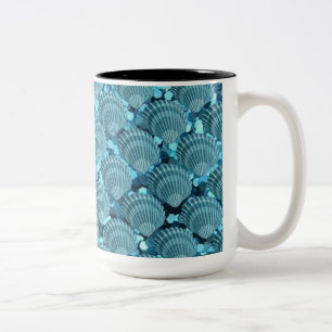 Teal Sparkle Seashell Mug