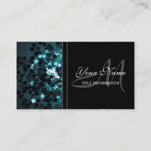 Teal Sparkly Stars Business Card