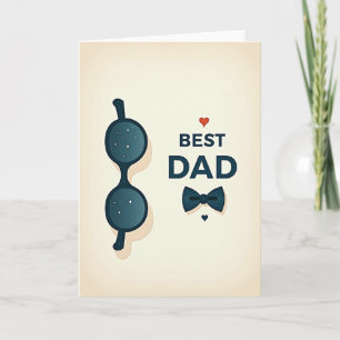 Teal Spectacles Best Dad Card