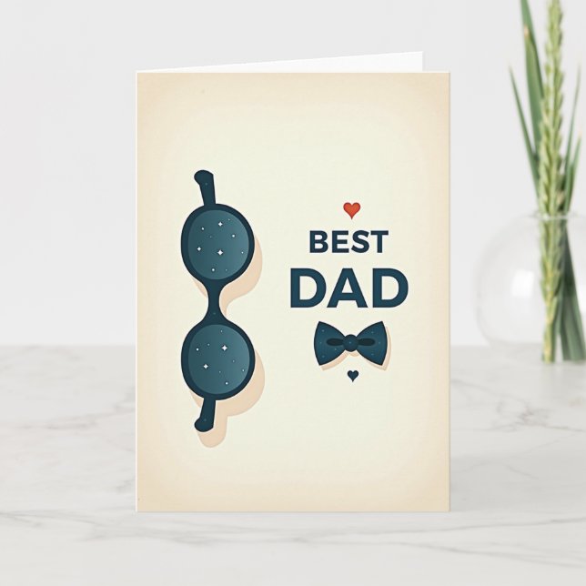 Teal Spectacles Best Dad Card (Front)