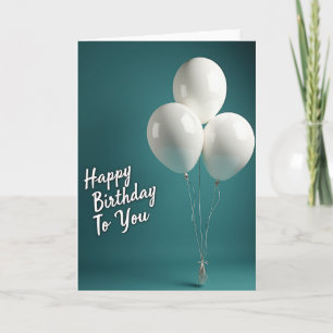 Teal Spheres Birthday Card