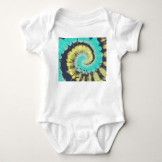Teal Spiral: Grunge Hippie Texture. Baby Bodysuit
