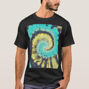 Teal Spiral: Grunge Hippie Texture. T-Shirt