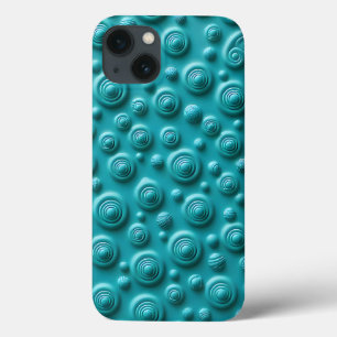 Teal Spiral Texture iPhone Case Cool Design