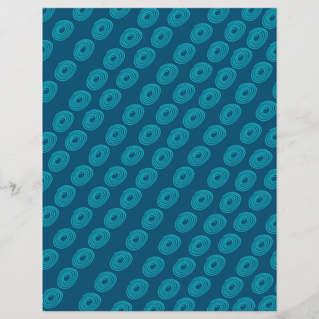 Teal Spirals Background Scrapbook Paper (Front)