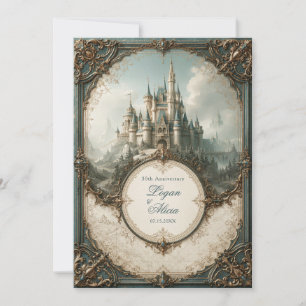 Teal Spire Castle Wedding Invitation