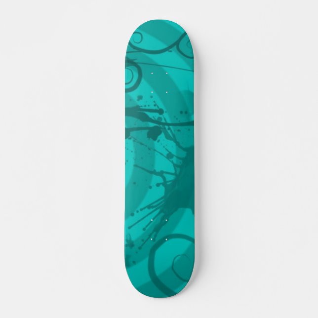 Teal Splatter Skateboard (Front)