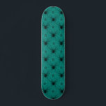 Teal Spooky Spider Custom Monogram Initial Pattern Skateboard<br><div class="desc">This elegant skateboard featuring teal spider pattern & custom monogram would make a wonderful gift for someone,  who loves gothic stuff! Easily add the desired initial by clicking on the "personalise this template" option.</div>