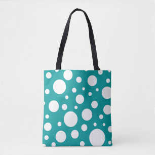 Teal Spots Tote Bag