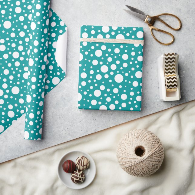 Teal Spots Wrapping Paper (Crafts)