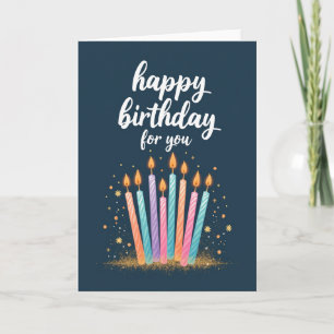 Teal Star Birthday Card