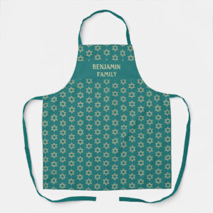 Teal STAR OF DAVID Personalised Apron