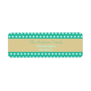 Teal Starfish Beach - Return Address Labels
