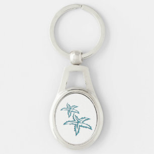 Teal Starfish Key Ring