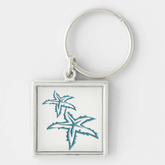 Teal Starfish Key Ring (Front)