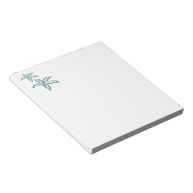 Teal Starfish Notepad (Angled)