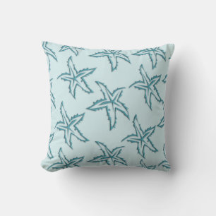 Teal Starfish Outdoor Cushion