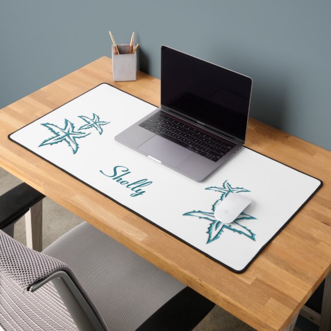 Teal Starfish Personal Desk Mat (Office 2)