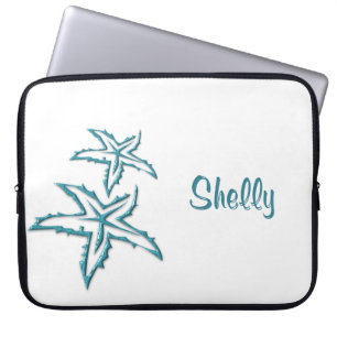 Teal Starfish Personal Laptop Sleeve
