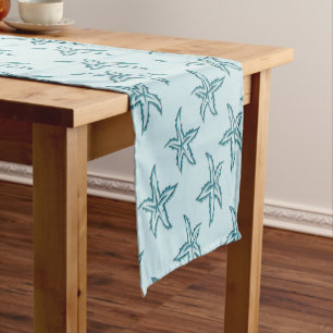 Teal Starfish Short Table Runner