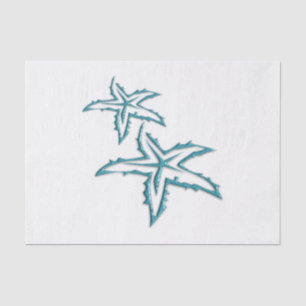 Teal Starfish Tissue Paper