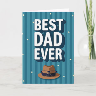 Teal Starry Fathers Day Card