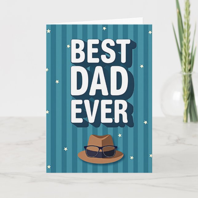 Teal Starry Fathers Day Card (Front)