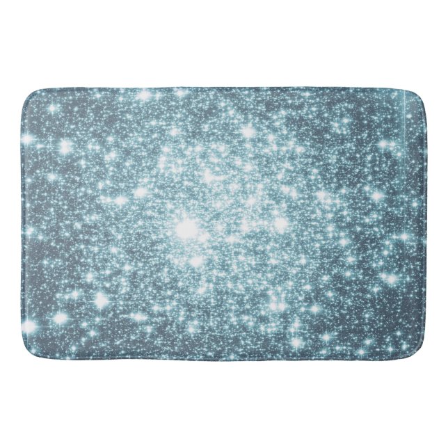 Teal Stars Bath Mat (Front)