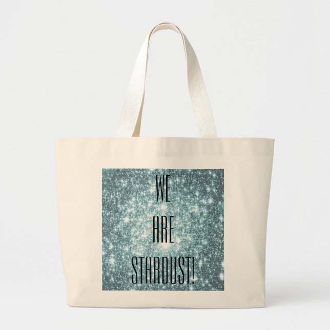 Teal Stars Large Tote Bag (Front)