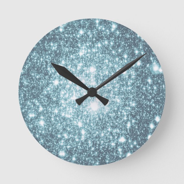 Teal Stars Round Clock (Front)