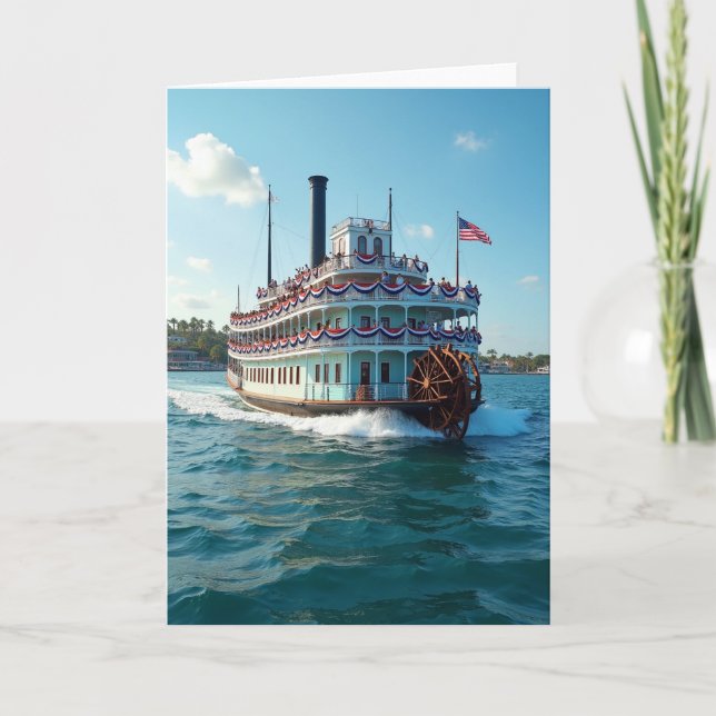 Teal Steamer Fathers Day Card (Front)
