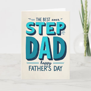 Teal Step Dad Fathers Day Card