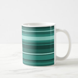 Teal stripes coffee mug