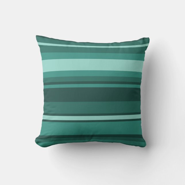 Teal stripes cushion (Front)