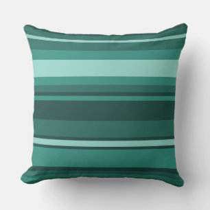 Teal stripes cushion