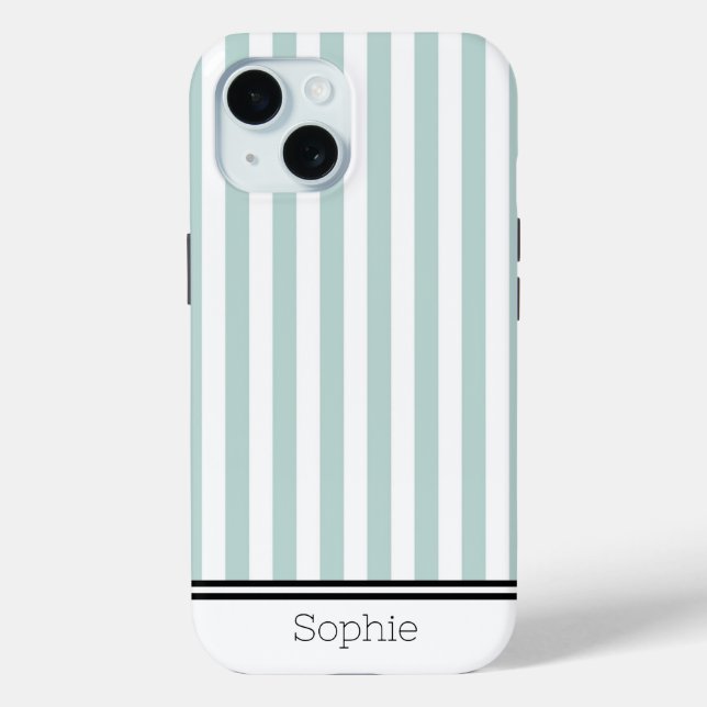 Teal Stripes Custom Samsung Case-Mate iPhone Case (Back)