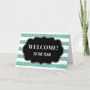 Teal Stripes Employee Welcome to the Team Card
