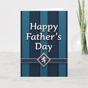 Teal Stripes Fathers Day Card