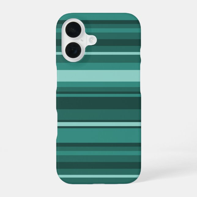 Teal stripes iPhone 16 case (Back)