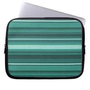 Teal stripes laptop sleeve