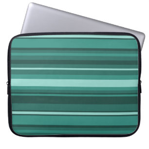 Teal stripes laptop sleeve