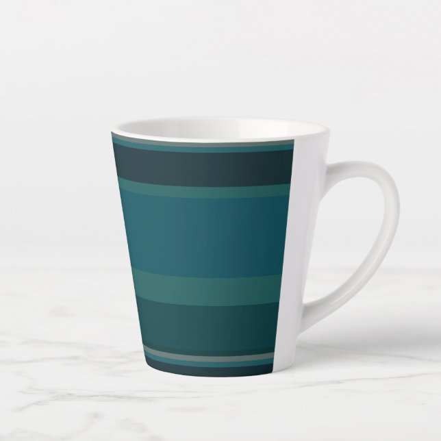 Teal Stripes Latte Mug (Right)
