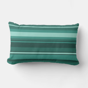 Teal stripes lumbar cushion