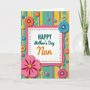 Teal Stripes Mothers Day Message Card