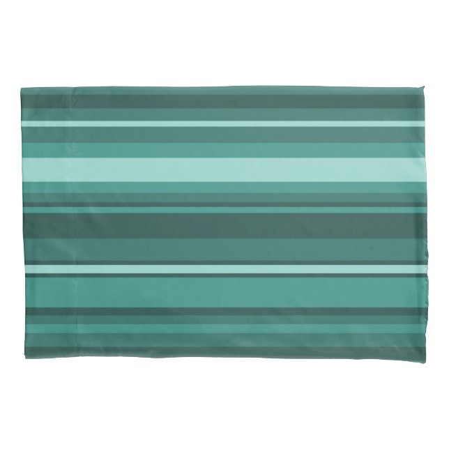 Teal stripes pillowcase (Front)
